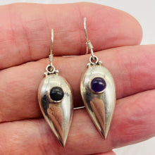 Load image into Gallery viewer, Semi-Precious Royal Natural Amethyst Sterling Silver Drop Earrings | 2" Long |