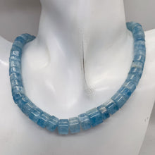 Load image into Gallery viewer, Aquamarine Gem Graduated Wheel Bead 17&quot; Strand | 12x9 - 7x4mm | Blue | 76 Beads|
