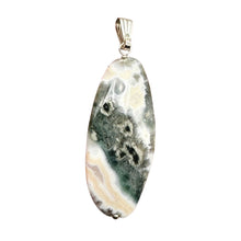 Load image into Gallery viewer, Ocean Jasper Sterling Silver Pendant | 2 1/4" Long | Pink, White, Gray |