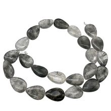 Load image into Gallery viewer, Tourmalated Quartz Teardrop Bead Strand | 18x12x6 | Gray | 23 Beads
