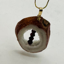 Load image into Gallery viewer, Blue Chalcedony Druzy Garnet Window 14K Gold Filled Pendant | 1 3/4"Long |