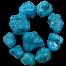 Load image into Gallery viewer, Turquoise Howlite Nugget Bead Strand 110170C