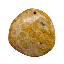 Load image into Gallery viewer, Fossilized Coral Round Pendant Bead | 41x40x7mm | Beige Orange |