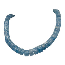 Load image into Gallery viewer, Aquamarine Gem Graduated Wheel Bead 17" Strand | 12x9 - 7x4mm | Blue | 76 Beads|