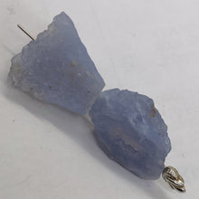 Load image into Gallery viewer, Blue Chalcedony 14g Druzy Nugget Beads | 22x22x16mm | Blue | 2 Beads |