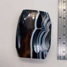 Load image into Gallery viewer, Onyx Flat Faceted Translucent Pendant Bead | 50x48x14mm | Black White | 1 Bead |