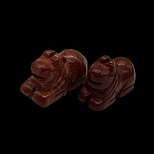 Load image into Gallery viewer, 2 Carved Brecciated Jasper Horse Pony Animal Beads | 20.5x15x10mm | Red/Brown