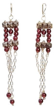 Load image into Gallery viewer, Dancing Red Rhodolite Garnet & Sterling Silver Earrings 306636C