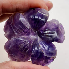 Load image into Gallery viewer, Amethyst Carved Pendant Flower | 55x8mm | Purple White | 1 Bead |