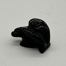 Load image into Gallery viewer, 2 Soaring Carved Onyx Eagle Animal Beads | 18x18x7mm | Silver black