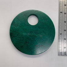 Load image into Gallery viewer, Green African Jade Pi Circle Pendant Bead | 50x5mm |12mm Hole |