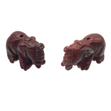 Load image into Gallery viewer, Wild 2 Hand Carved Brecciated Jasper Elephant Beads | 21x14.5x9mm | Red