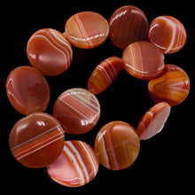 Load image into Gallery viewer, Red Sardonyx Agate Coin Pendant Bead Strand 105677