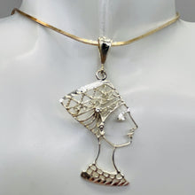 Load image into Gallery viewer, Queen Nefertiti Sterling Silver Image Pendant | 2" Long | Silver | 1 Pendant |
