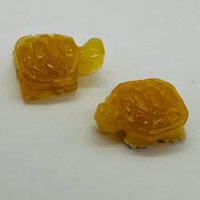 Load image into Gallery viewer, Charming 2 Carved Orange Calcite Turtle Beads