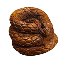 Load image into Gallery viewer, Year of the Snake 2025 Coiled Boxwood Bead | 1 Netsuke | | 17x22x23mm | Brown