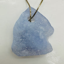 Load image into Gallery viewer, Druzy Blue Chalcedony Designer Pendant Bead | 89cts | 44x26x8mm | 1Bead |
