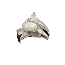 Load image into Gallery viewer, Mother of Pearl Leaping Dolphin Sterling Silver Ring | Size 6 | Silver | 1 Ring|