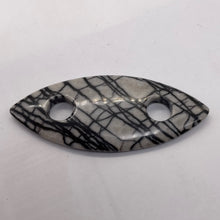 Load image into Gallery viewer, Picasso Jasper Marquis Pendant Bead | 77x32x5mm | Gray Black | 1 Bead |