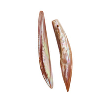 Load image into Gallery viewer, 1 Designer Blade Cut Pink Mussel Shell Pendant Bead 4423B