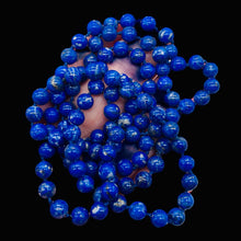 Load image into Gallery viewer, Lapis Lazuli Necklace Knotted on Silk | Round | 30" Long | Blue | 1 Necklace |