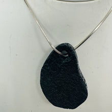 Load image into Gallery viewer, Lava Stone Carved Teardrop Pendant Beads | 48x34x7mm | Black | 2 Beads |