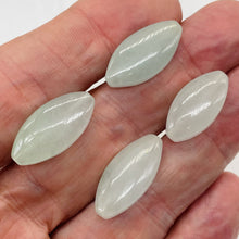 Load image into Gallery viewer, Burmese Jade Oval Marquise Cut Beads| 19x11x7 to 23x12x7mm| Pale Green| 4 Beads|
