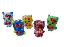 Load image into Gallery viewer, 5 Glass Lampwork Kitty Cat Cartoon Beads 007594