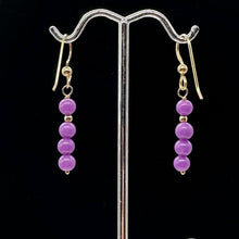 Load image into Gallery viewer, Phosphosiderite Dangle 14K Gold Filled Earrings | 1 1/2" long | Lavender |