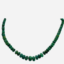 Load image into Gallery viewer, Emerald Graduated 3 to 7mm Rondelle Necklace | 26" Long | 77 tcw | Green |