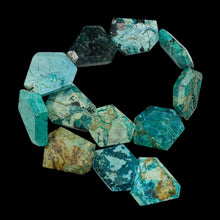 Load image into Gallery viewer, Designer Natural 29 to 26mm! Chrysocolla Pendant Bead Strand 110136C