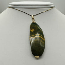 Load image into Gallery viewer, Ocean Jasper 14K Gold Filled Long Pendant | 2 1/2" Long| Green, Gold| 1 Pendant|
