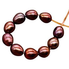 Load image into Gallery viewer, Natural Red Gold Freshwater Pearl Parcel 10 Oval Pearls 6x5mm Jewelry Making
