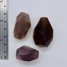 Load image into Gallery viewer, Chrysocolla Agate Faceted Free Form 3 Beads| 35x17 to 28x16mm | Lavender Clear |