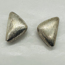 Load image into Gallery viewer, Designer Brushed Sterling Silver Triangle 2 Gram Bead | 17.5x11x8mm | 2 beads |
