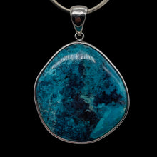 Load image into Gallery viewer, Natural Chrysocolla Sterling Silver Pendant | Blue, Green | 2" Long | 1 Pendant|