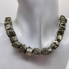 Load image into Gallery viewer, Pyrite Crystals Nugget 18" Strand | 19x13 to 13x10 | Silver Gold | 38 Beads|
