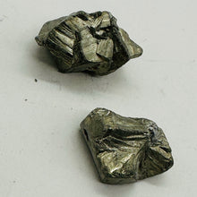 Load image into Gallery viewer, Pyrite Crystal Nugget Beads | 27x15x14mm to 24x18x11mm | Silver Gold | 2 Beads |