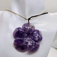 Load image into Gallery viewer, Amethyst Carved Pendant Flower | 55x8mm | Purple White | 1 Bead |