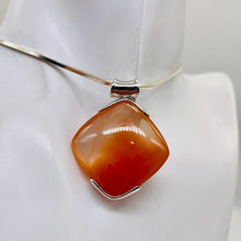 Load image into Gallery viewer, Tangerine Quartz Sterling Silver Square Pendant | 1 1/2" Long| Clear Orange | 1|
