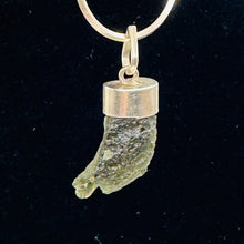 Load image into Gallery viewer, Blue Green Moldavite Pendant 26x12x8mm | 1 1/2" long