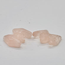 Load image into Gallery viewer, 2 Hand Carved Natural Rose Quartz Bat Beads | 21x16x5mm | Pink
