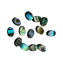 Load image into Gallery viewer, Genuine Abalone Oval Coin Beads | Iridescent Purple Blue Shell Beads for Jewelry Making | 6x4mm Natural Abalone Shell