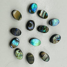 Load image into Gallery viewer, Genuine Abalone Oval Coin Beads | Iridescent Purple Blue Shell Beads for Jewelry Making | 6x4mm Natural Abalone Shell