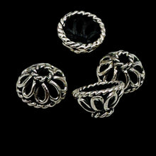 Load image into Gallery viewer, Wedding Bell 4 Filagree 9x5mm Silver Bead Caps 4016