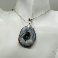 Load image into Gallery viewer, Blue Chalcedony Druzy Sparkling Cave Sterling Silver Pendant | 2"Long |