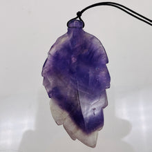 Load image into Gallery viewer, Amethyst Carved Pendant Leaf | 60x30x8mm | Purple White | 1 Bead |