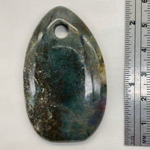 Load image into Gallery viewer, Hand Carved Bloodstone Pendant Bead | Green Red | 54x33x6mm (4.5mm hole)1 Bead |