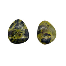 Load image into Gallery viewer, Turquoise Faustite Oval Beads | 32x26x5mm | Chartreuse, Black | 2 Beads |