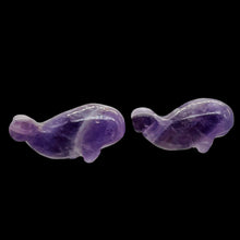 Load image into Gallery viewer, Fab One Carved Animal Amethyst Whale Animal Bead | 20x13x11mm | Purple